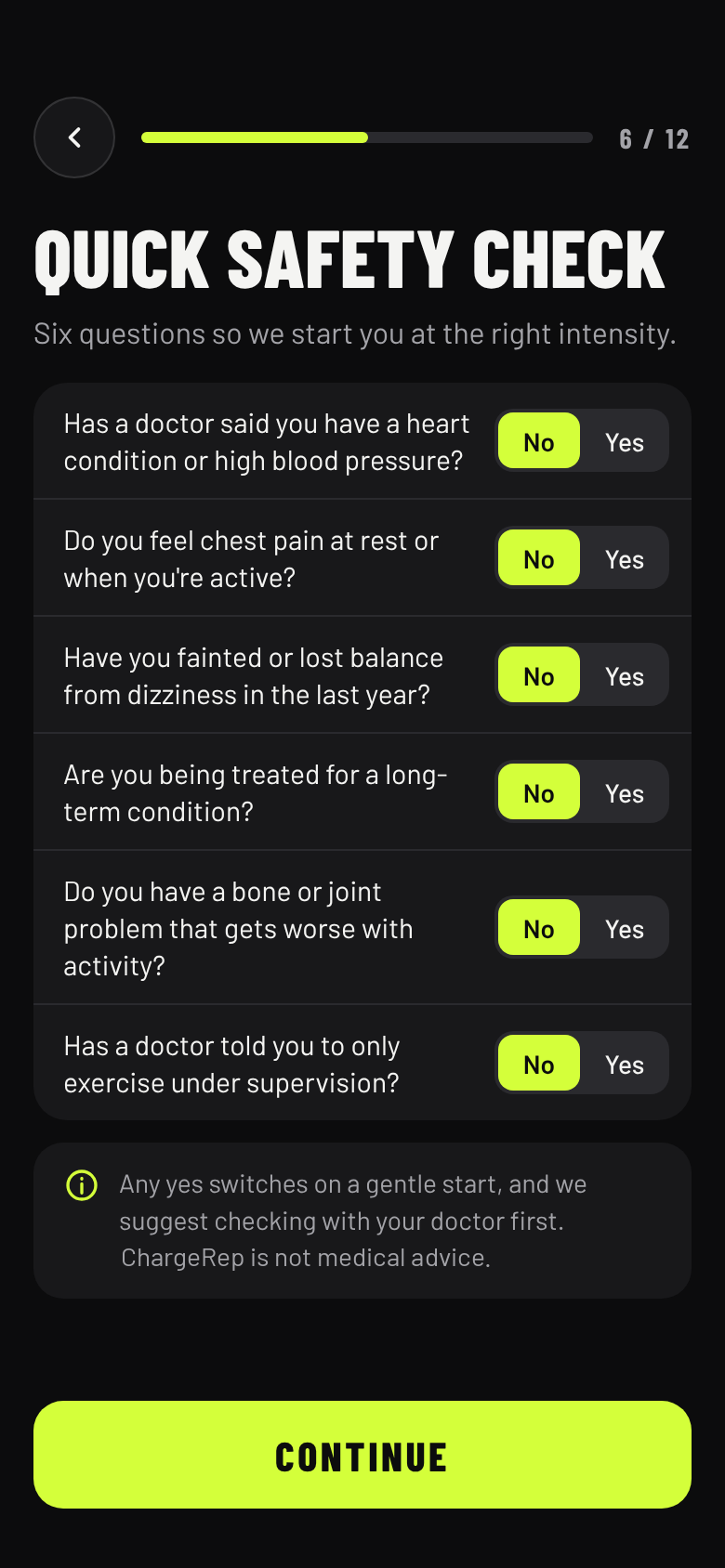 The quick safety check: six yes-or-no questions